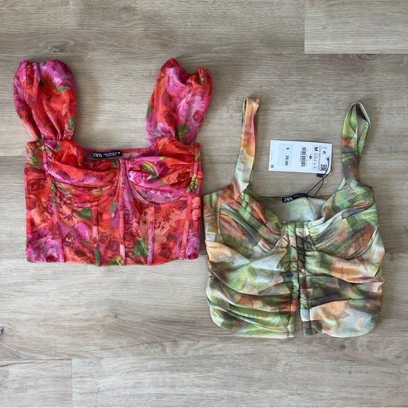 Zara Tops - ZARA CORSET FLORAL TOPS BUNDLE SIZE M